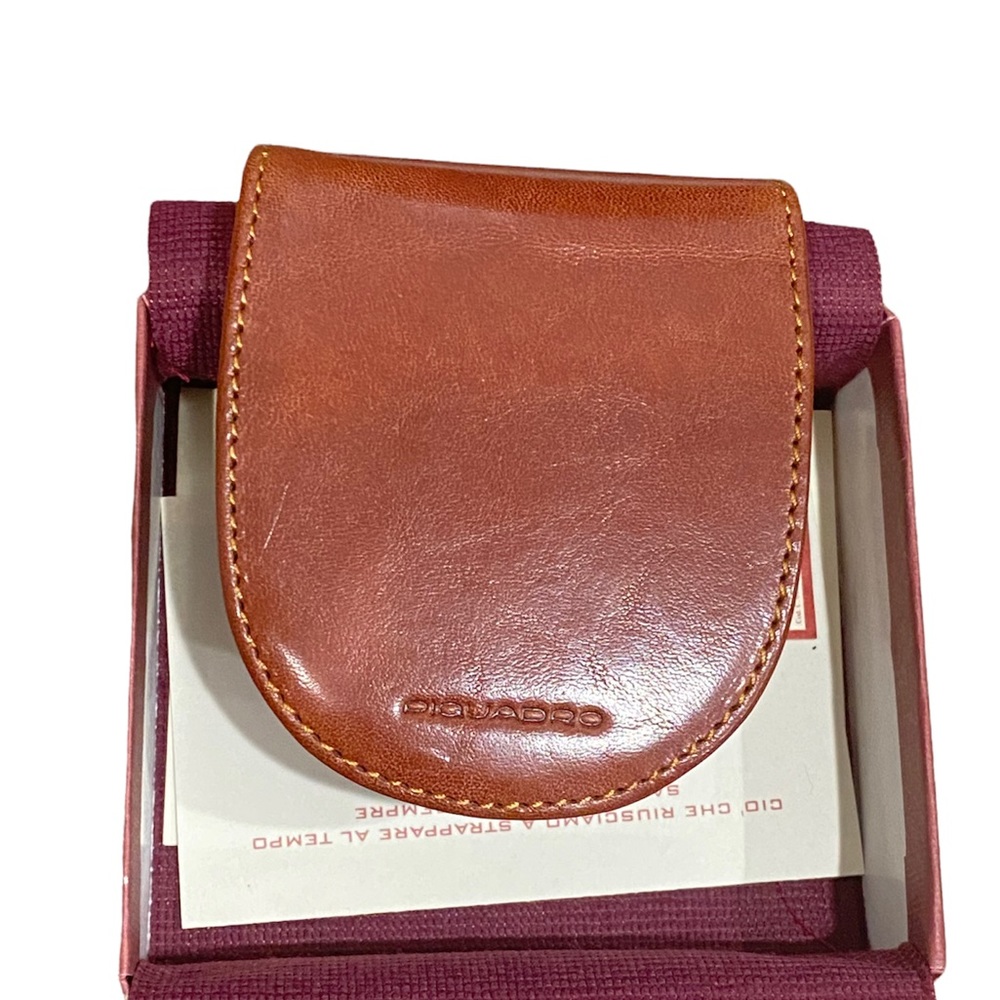 Piquadro Italy Genuine Leather Change Holder/Purse- Brown - Picture 6 of 7
